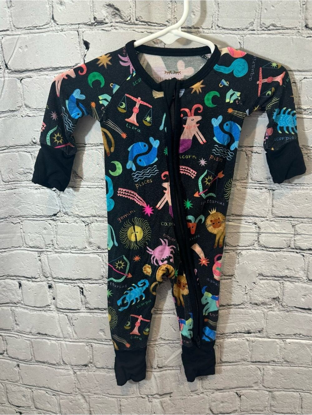 Little Sleepies Zodiac Pattern Bamboo Zippie Romper